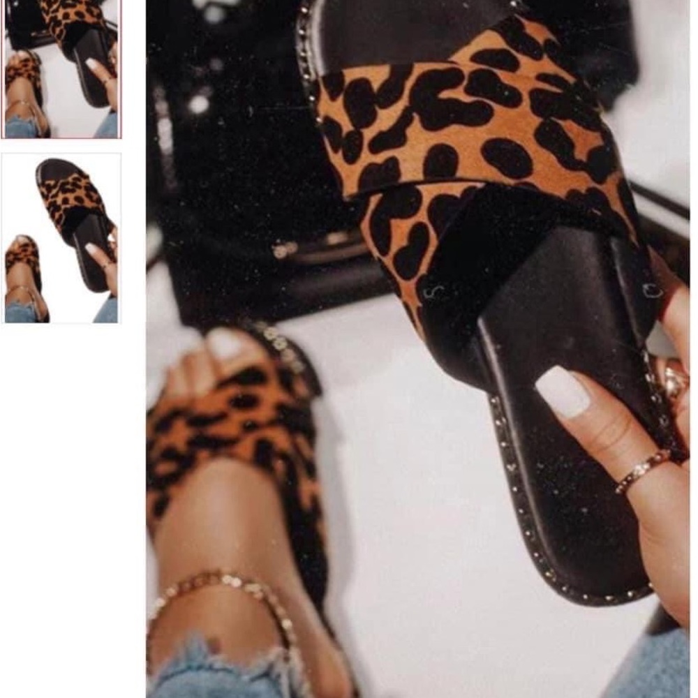 Leopard print sandals